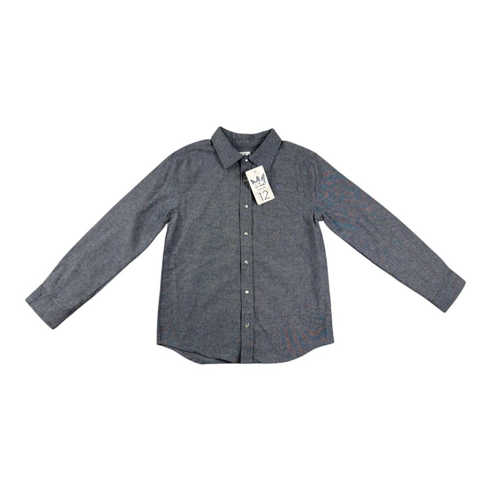 EPK Boys' Pearl Snap Long Sleeve Button-Up Dress Shirt - Size 12 - Gray ‎ NWT